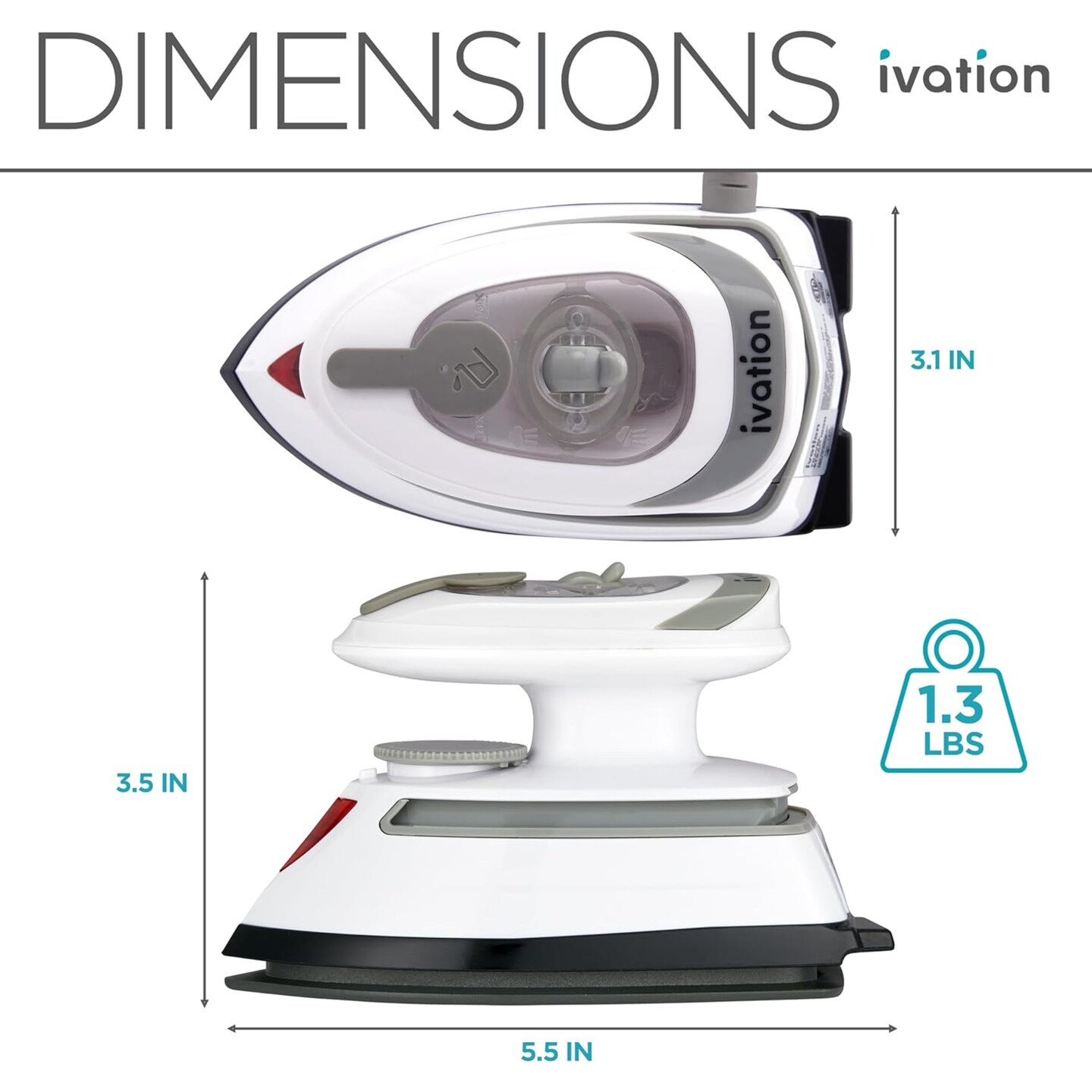 Ivation Travel Steam Iron, Dual Voltage Mini Portable Iron with Nonstick Soleplate, ETL Certified