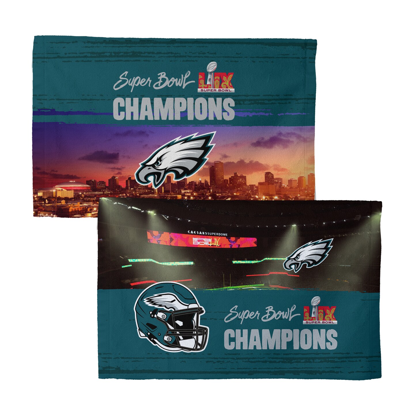 NFL Philadelphia Eagles 2025 Super Bowl LIX Overview Fan Towel 2 Pack 16X25 Inches
