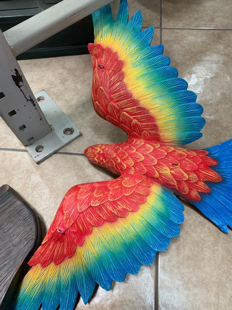 Red Flying Macaw Parrot Life Size Statue