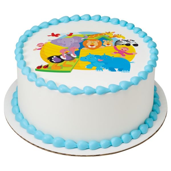 Baby Shower Noah&#x27;s Ark PhotoCake&#xAE; Edible Cake Topper Icing Image for 6 inch Round cake or larger