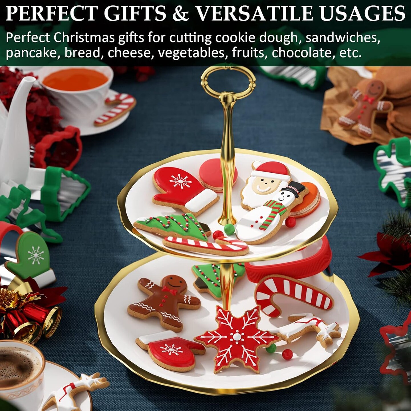 8 Piece Christmas Cookie Cutter Set with Comfort Grip