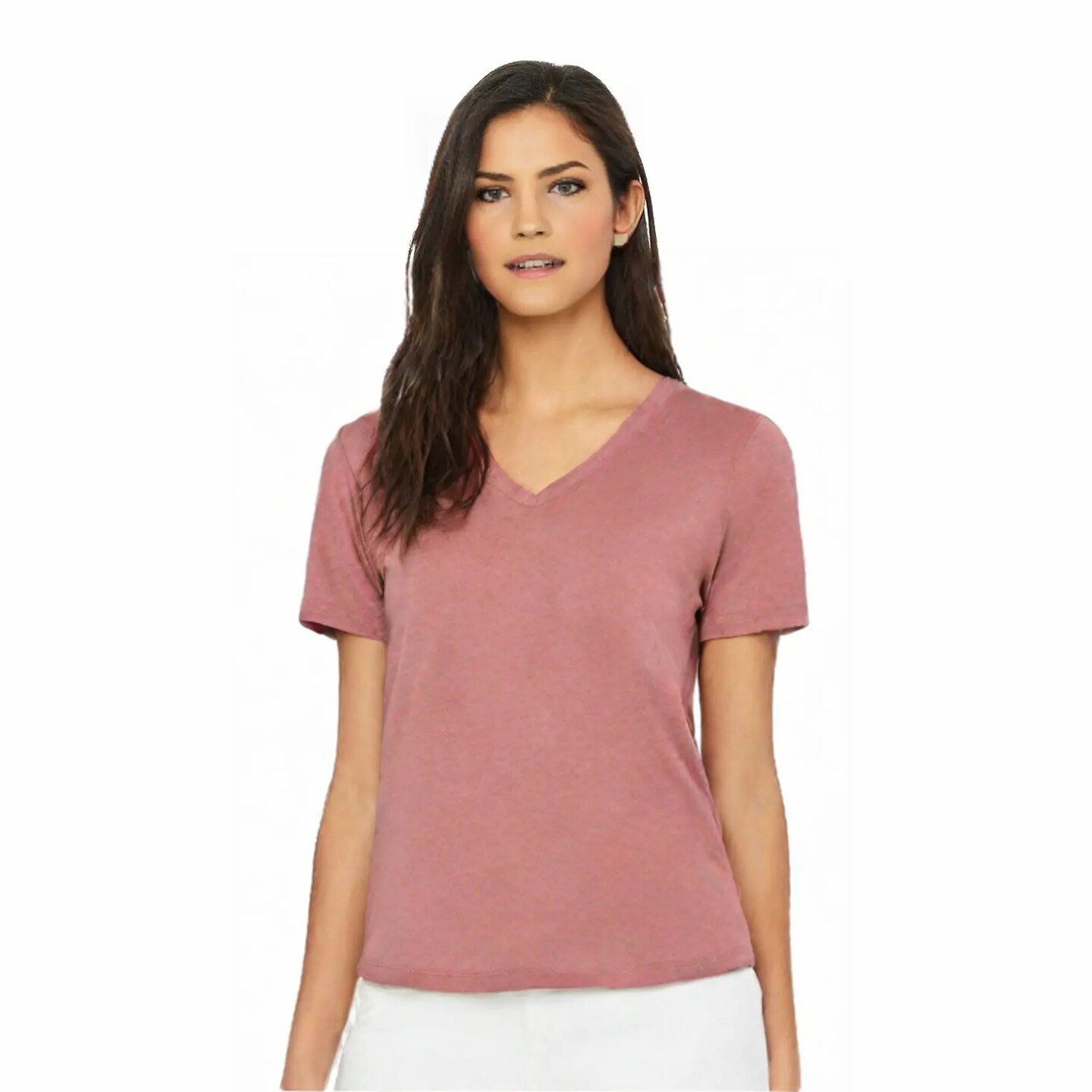 BELLA + CANVAS® Women's Relaxed Heather CVC V-Neck Short Sleeve T-Shirt - 6405CVC