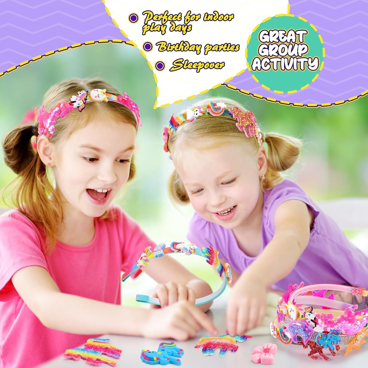 Hair Accessories for Girls: Headband Making Kit Girls Toys Age 6-8 Arts And Crafts For Girls Ages 4-8 8-12, DIY Hair Accessories Set Toys for 4 5 6 7 8 9 10 11 Year Old Girls Birthday Xmas Gift