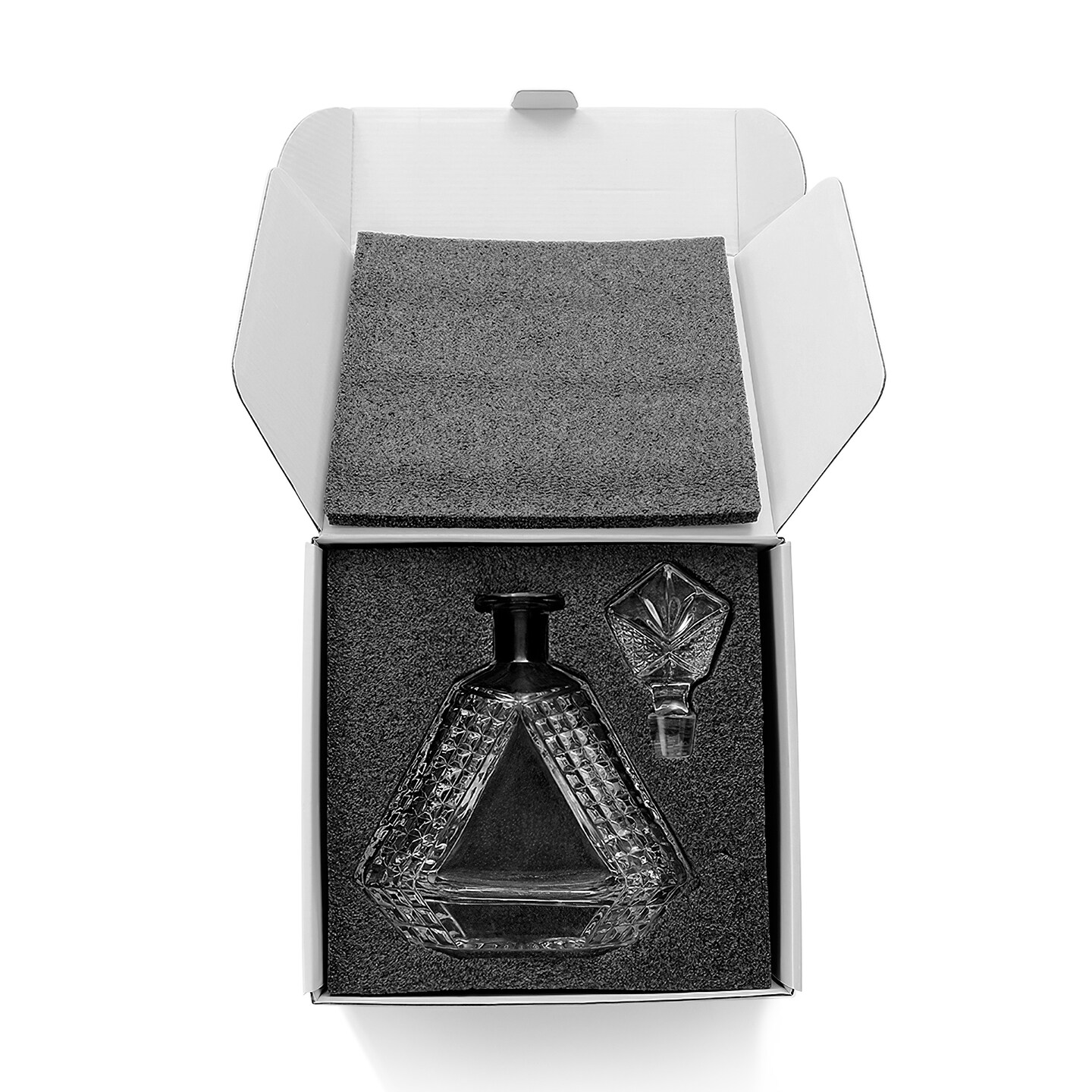 Makerflo Customizable Decanter with Airtight Stopper 22 oz | Liquor Decanter Bottle for Wine, Scotch, Bar, Ideal for DIY Personalization - Laser Engraving, UV DTF, Vinyl, Epoxy, Individually Wrapped