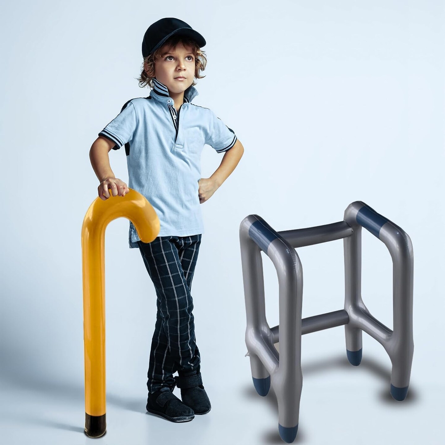 Old Man Inflatable Cane Walking Stick Crutch, Old Age Costume Accessory, Retirement Gag Gift Party Decorations