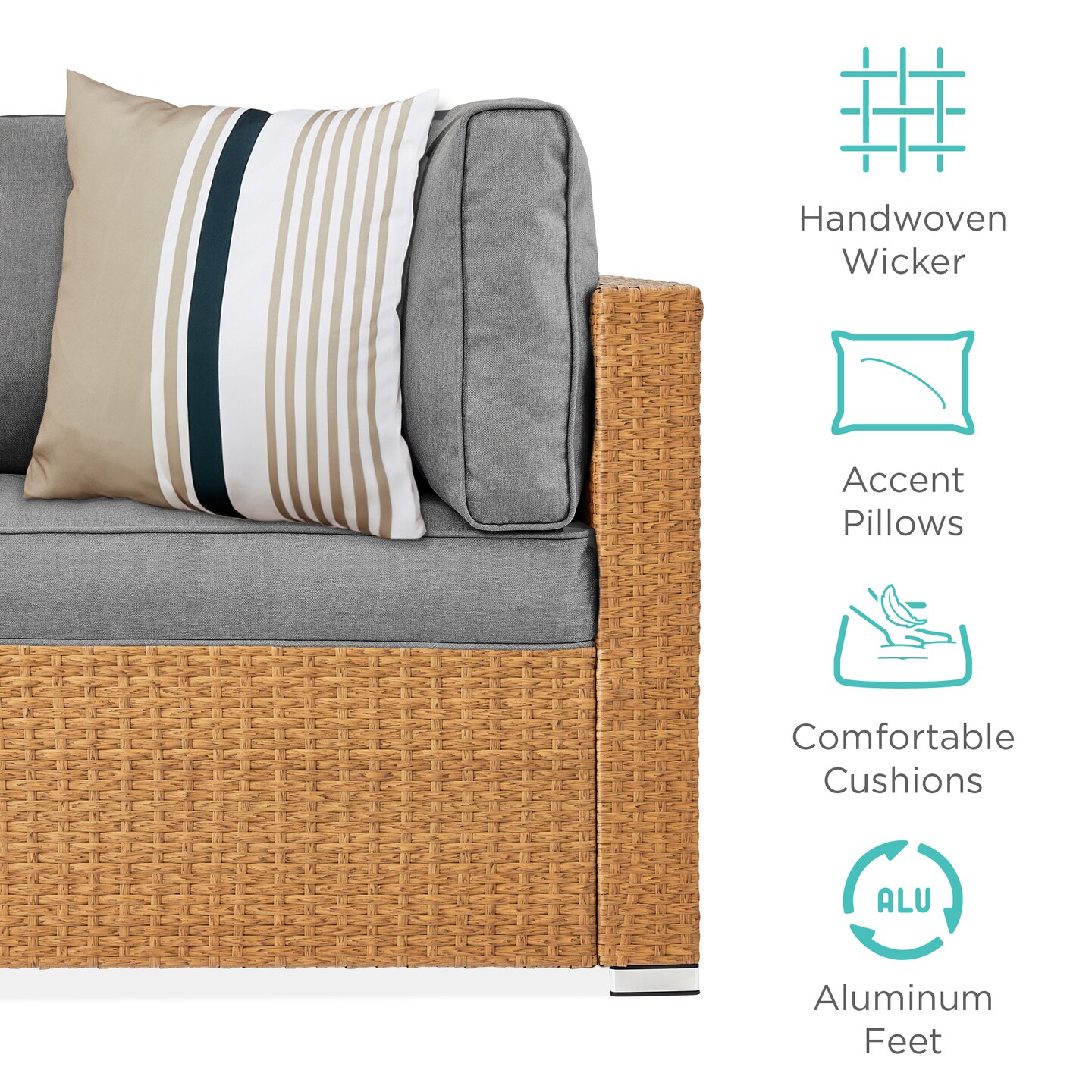Best Choice Products 7-Piece Outdoor Modular Patio Conversation Furniture, Wicker Sectional Set