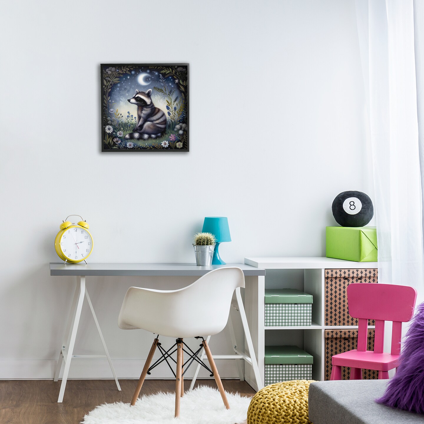 Stupell Industries Raccoon Under Night Forest Framed Giclee Wall Art Design by The Dutch Lady