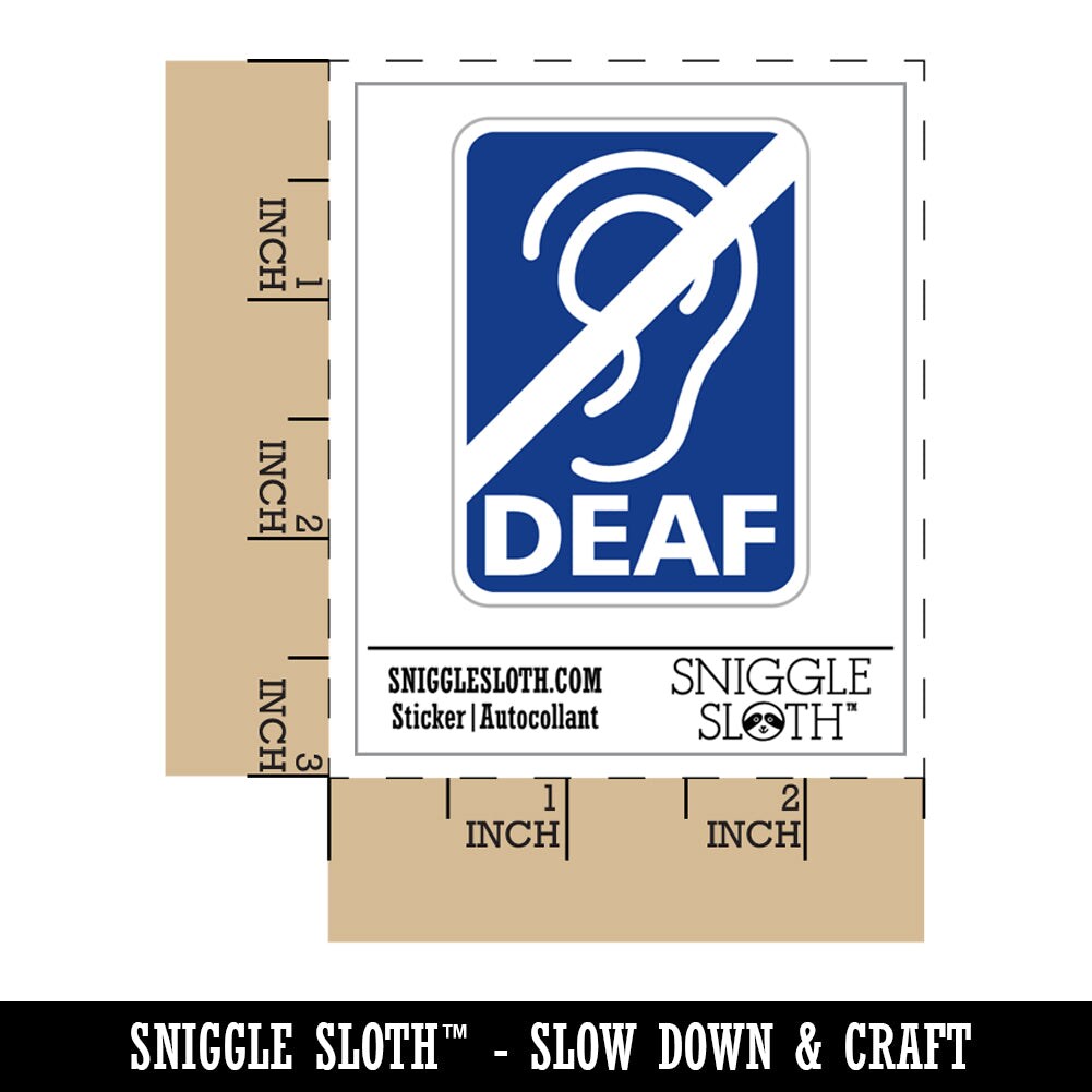 Deaf Hearing Loss Ear Waterproof Vinyl Phone Tablet Laptop Water Bottle Sticker Set - 5 Pack