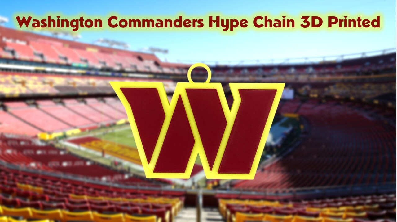 Washington Commanders Football Big Logo Fan Hype Chain Necklace 3D Printed product 2