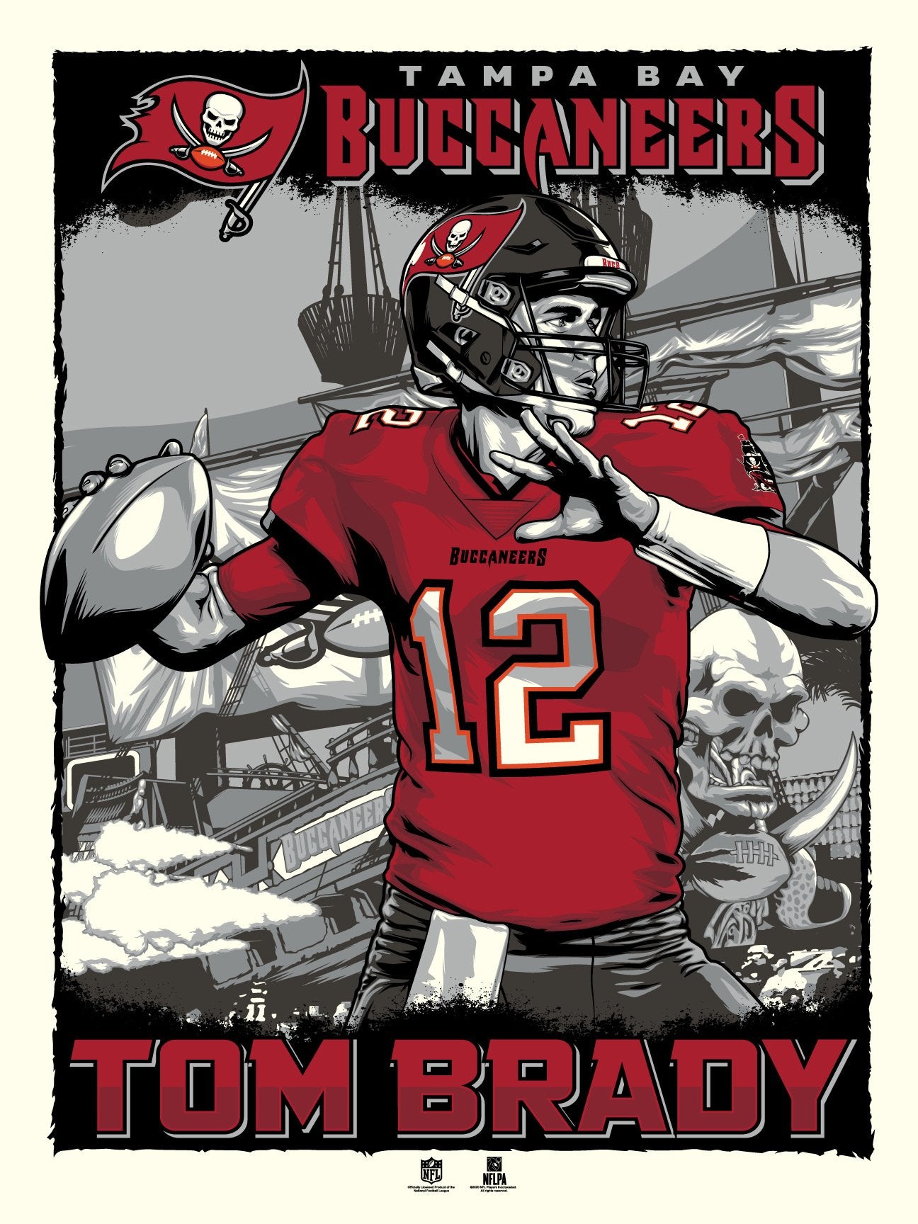 Phenom Gallery Tampa Bay Buccaneers Tom Brady 18&#x22; x 24&#x22; Deluxe Framed Serigraph