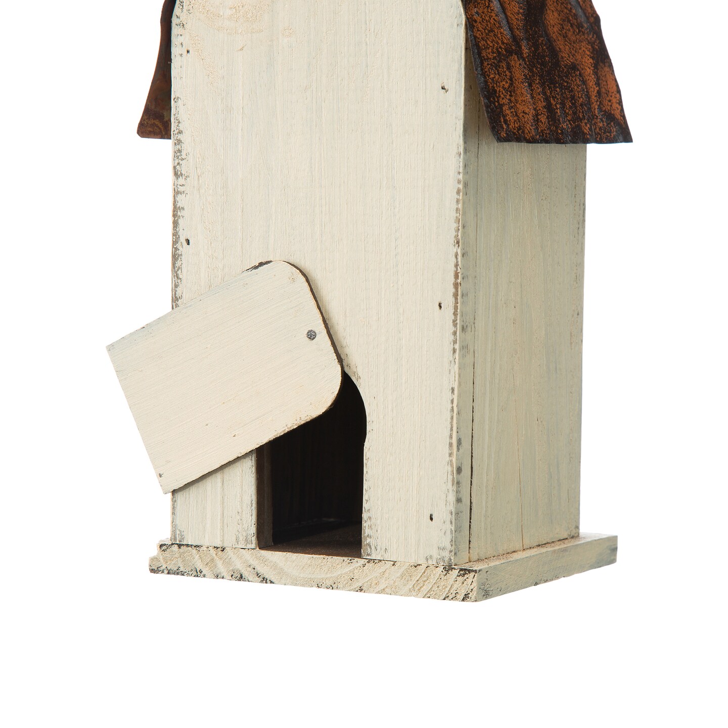 Set of 2 13.25''H Distressed Solid Wood Slim Cottage Decorative Outdoor Garden Birdhouse