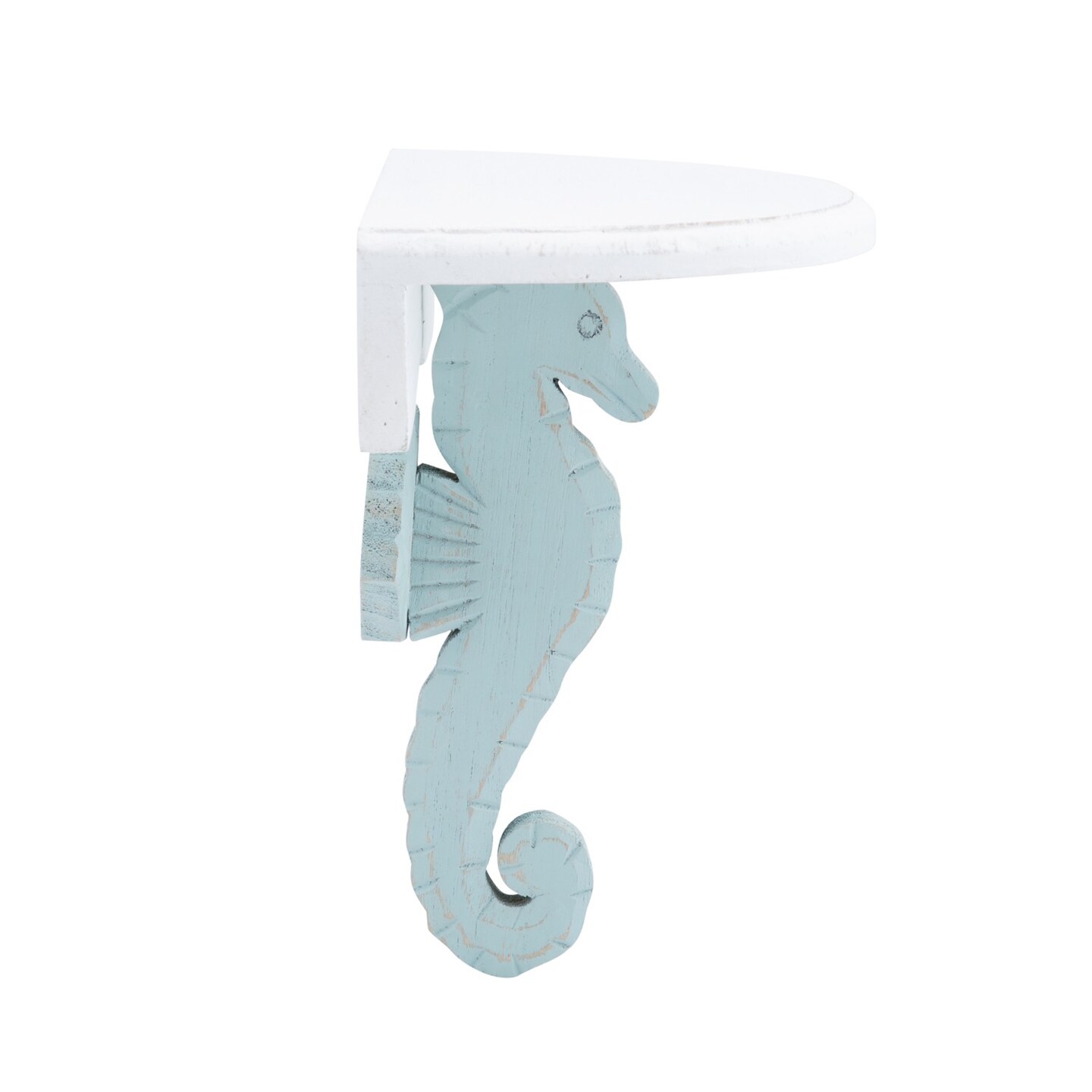 9.25&#x22; Small Single Blue Seahorse Decorative Floating Wall Shelf