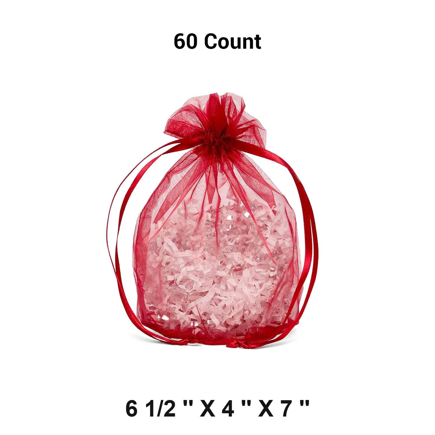 Wide Round Flat Bottom Organza Bags 6 1/2 &#x27;&#x27; X 4 &#x27;&#x27; X 7 &#x27;&#x27; for Events