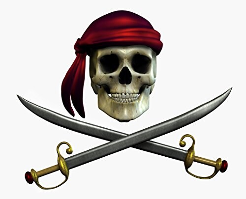 Pirate Skull & Swords Halloween - Edible Cake/Cupcake Party Topper!!! (1/8 Sheet)
