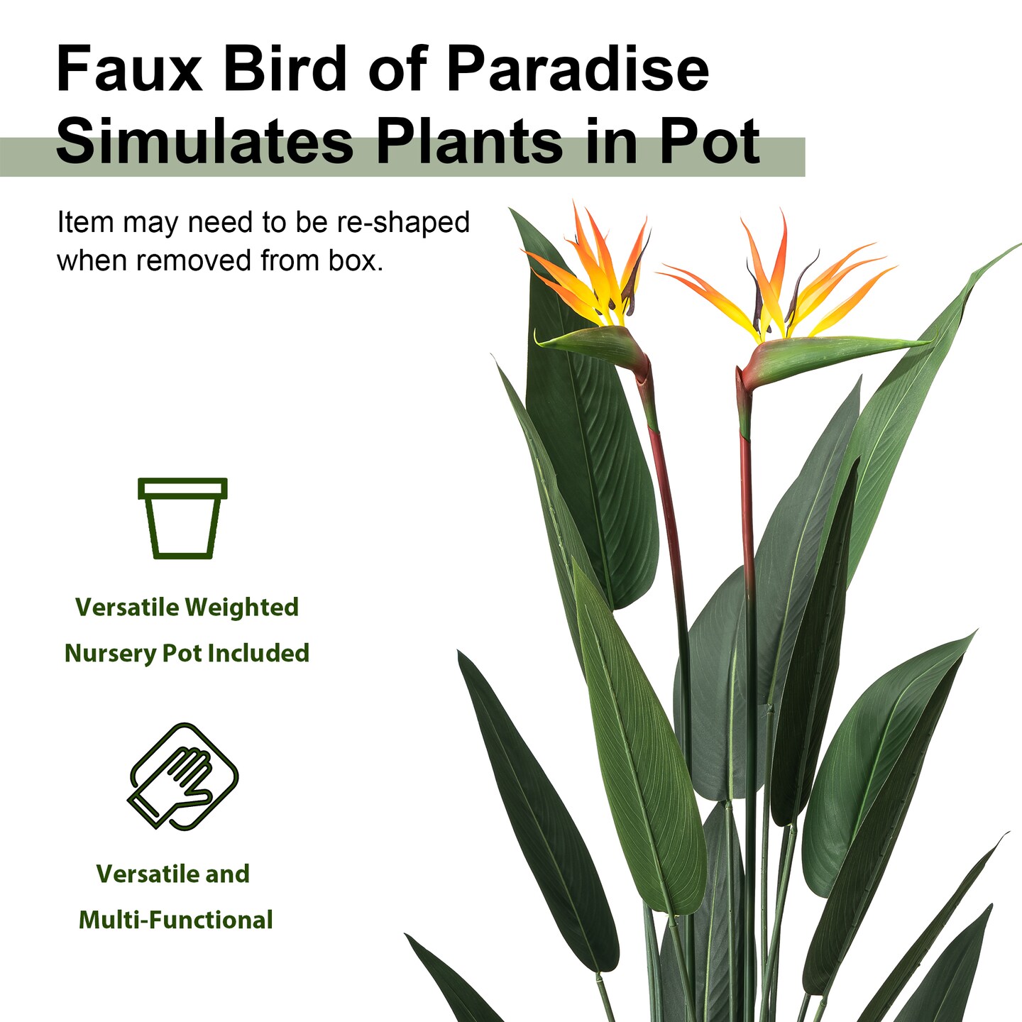 5.25ft. Faux Bird of Paradise Simulates Plants in Pot