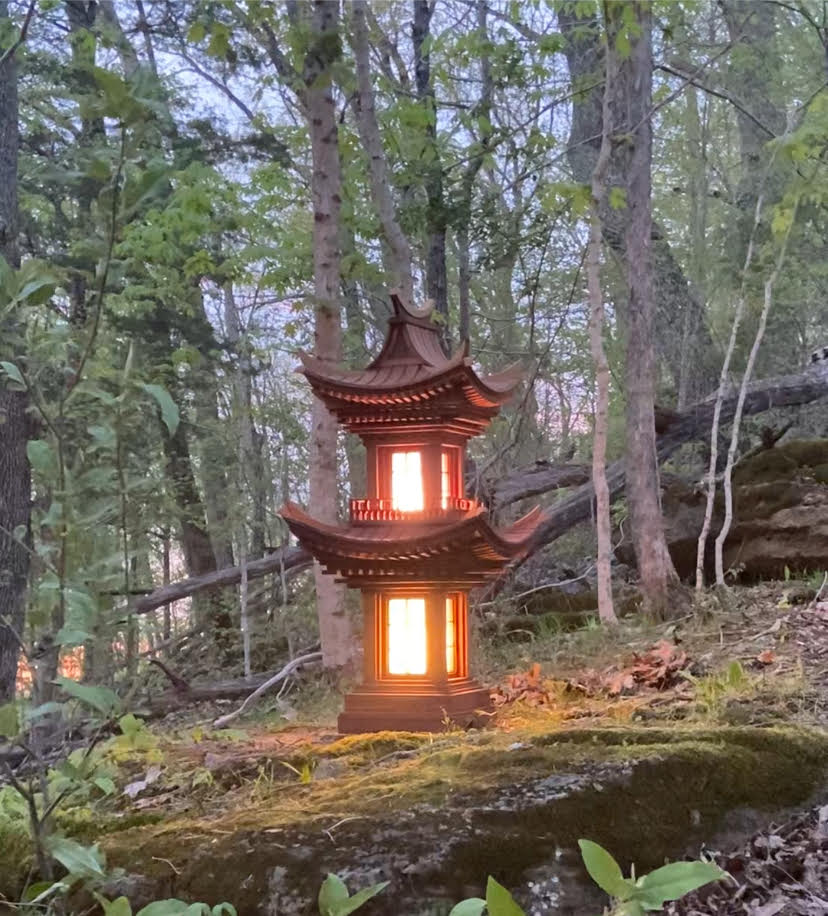 Japanese Lantern, Asian Pagoda, Red Cedar Handmade Lantern