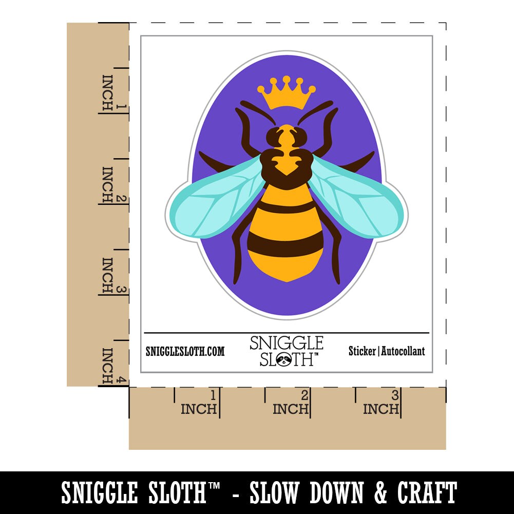 Queen Bee with Crown Honey Hive Waterproof Vinyl Phone Tablet Laptop Water Bottle Sticker Set - 5 Pack