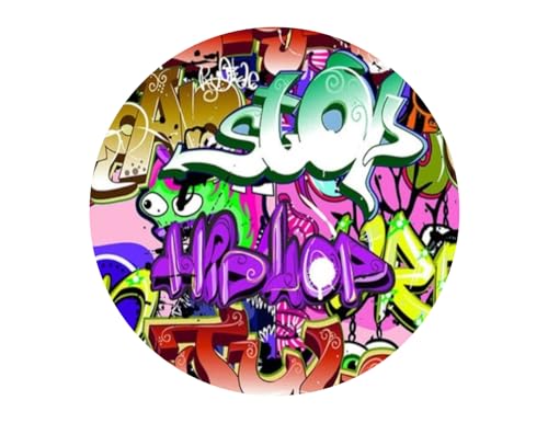 Hip Hop Music Graffiti Collage Edible Cake Topper-8&#x22; Round