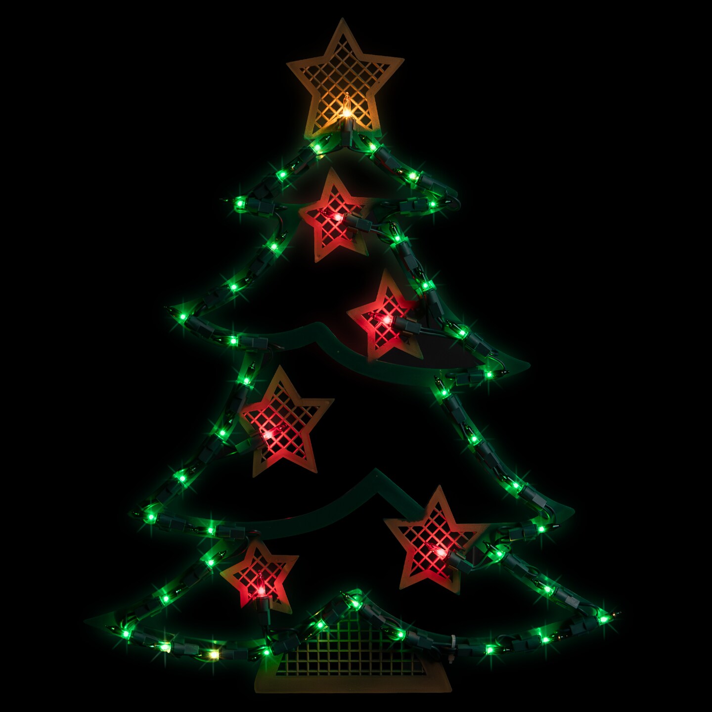 Northlight Lighted Christmas Tree with Stars Window Silhouette - 17.75"