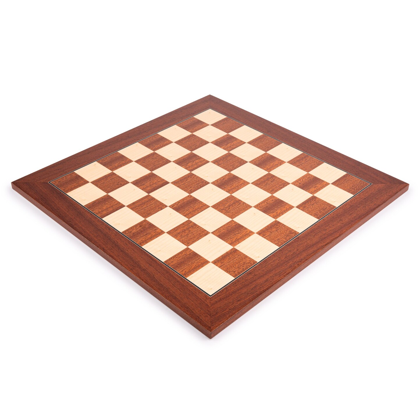 Deluxe Mahogany Wood Chess Board &#x2013; Handmade in Spain, 22 in.