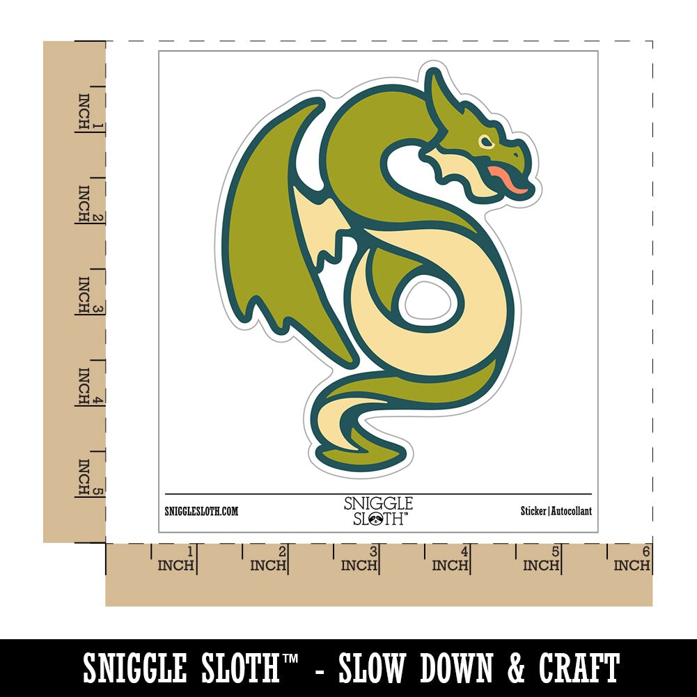 Winged Serpent Dragon Waterproof Vinyl Phone Tablet Laptop Water Bottle Sticker Set - 5 Pack