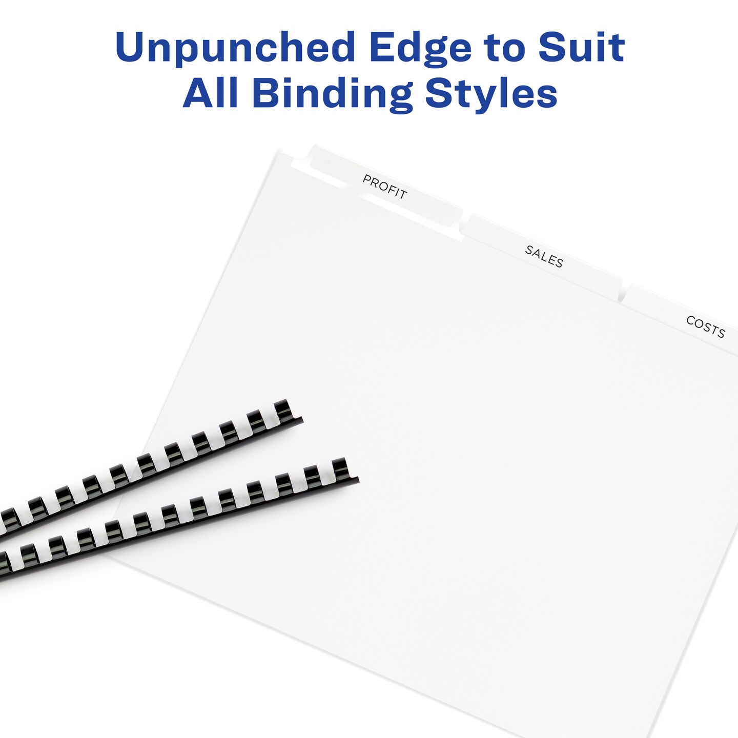 Avery 8 Tab Unpunched Dividers for Use with Any Binding System, Easy Print & Apply Clear Label Strip, Index Maker Customizable White Tabs, 25 Sets (11444)