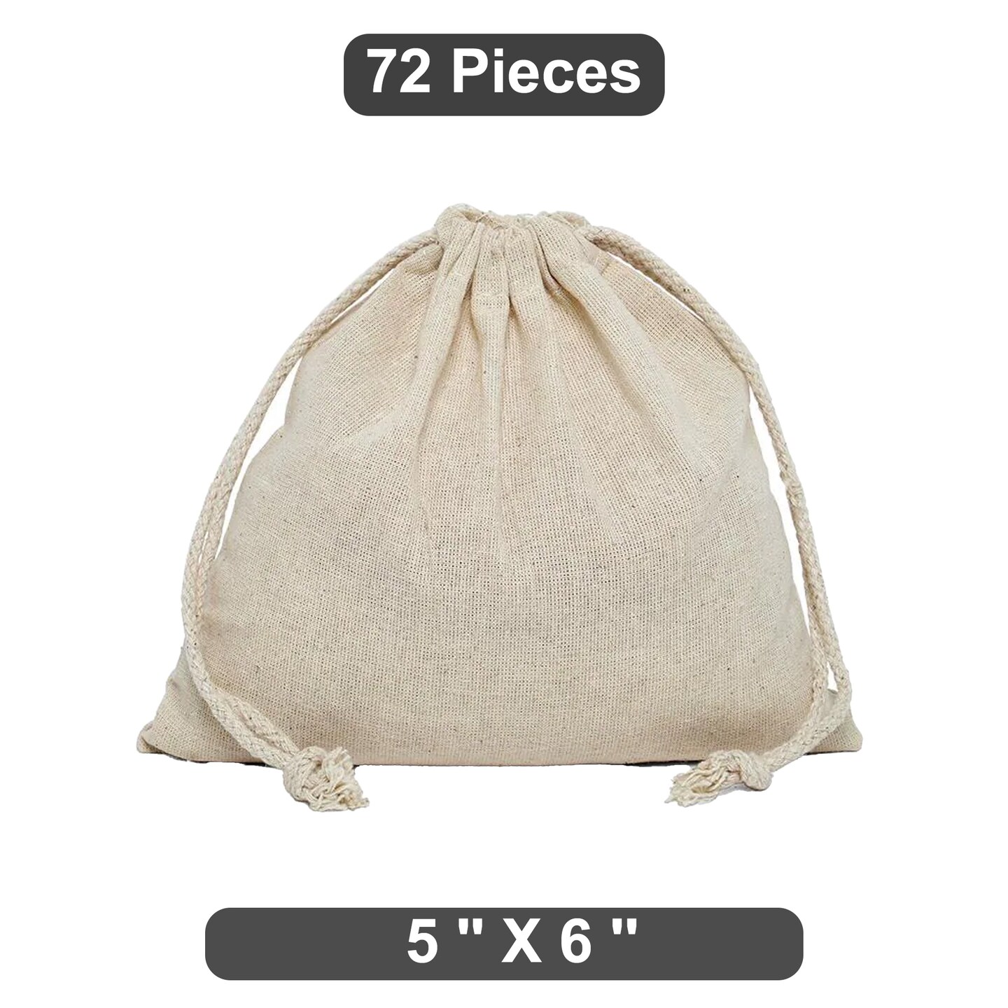 Practical Cotton Muslin Pouch 5&#x22; x 6&#x22;