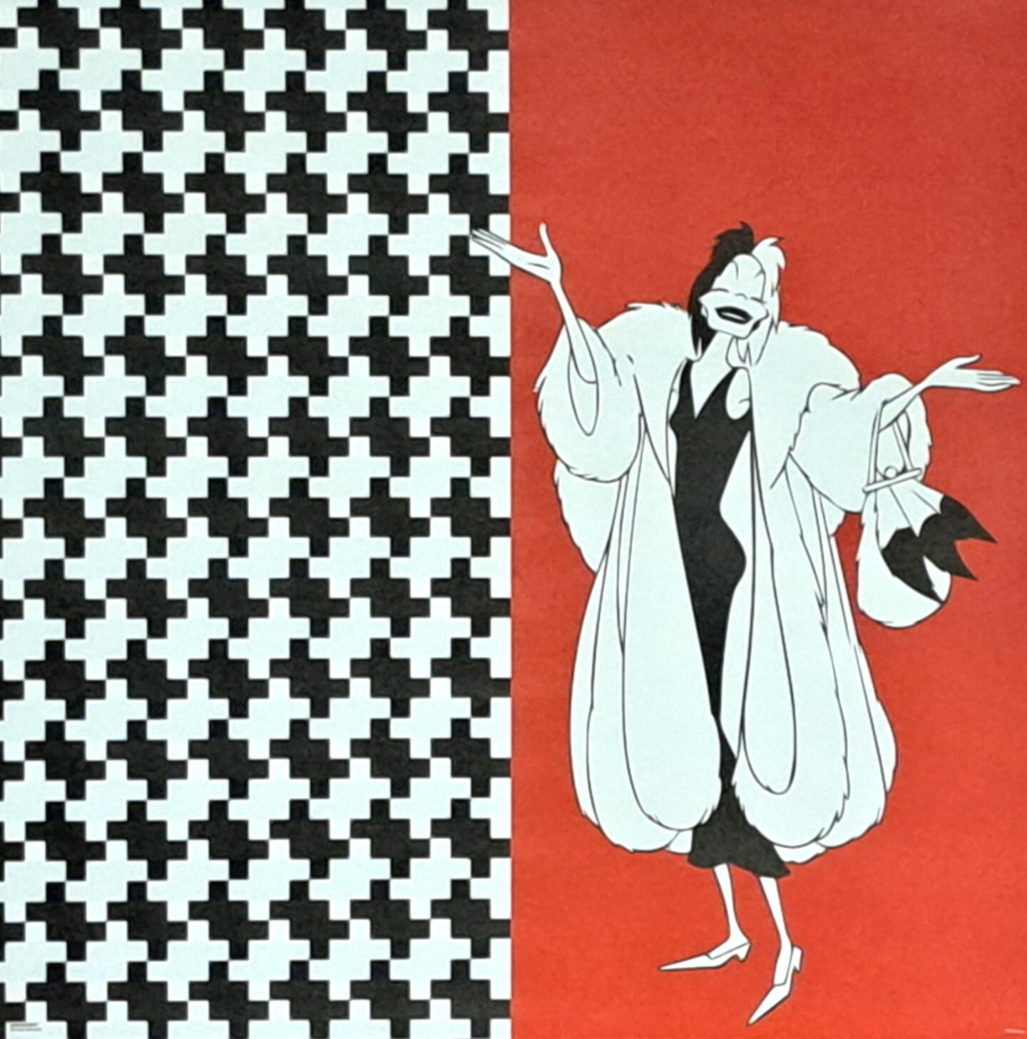 Disney 101 Dalmatians Cruella Di Vil Smiling Pose 12x12 Scrapbook Paper