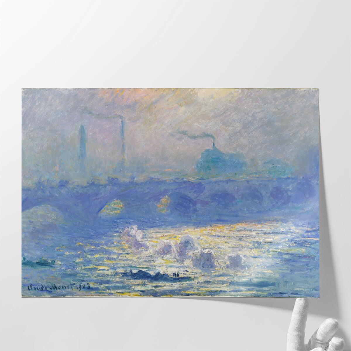 Claude Monet Waterloo Bridge Sunlight Effect 1903 Canvas