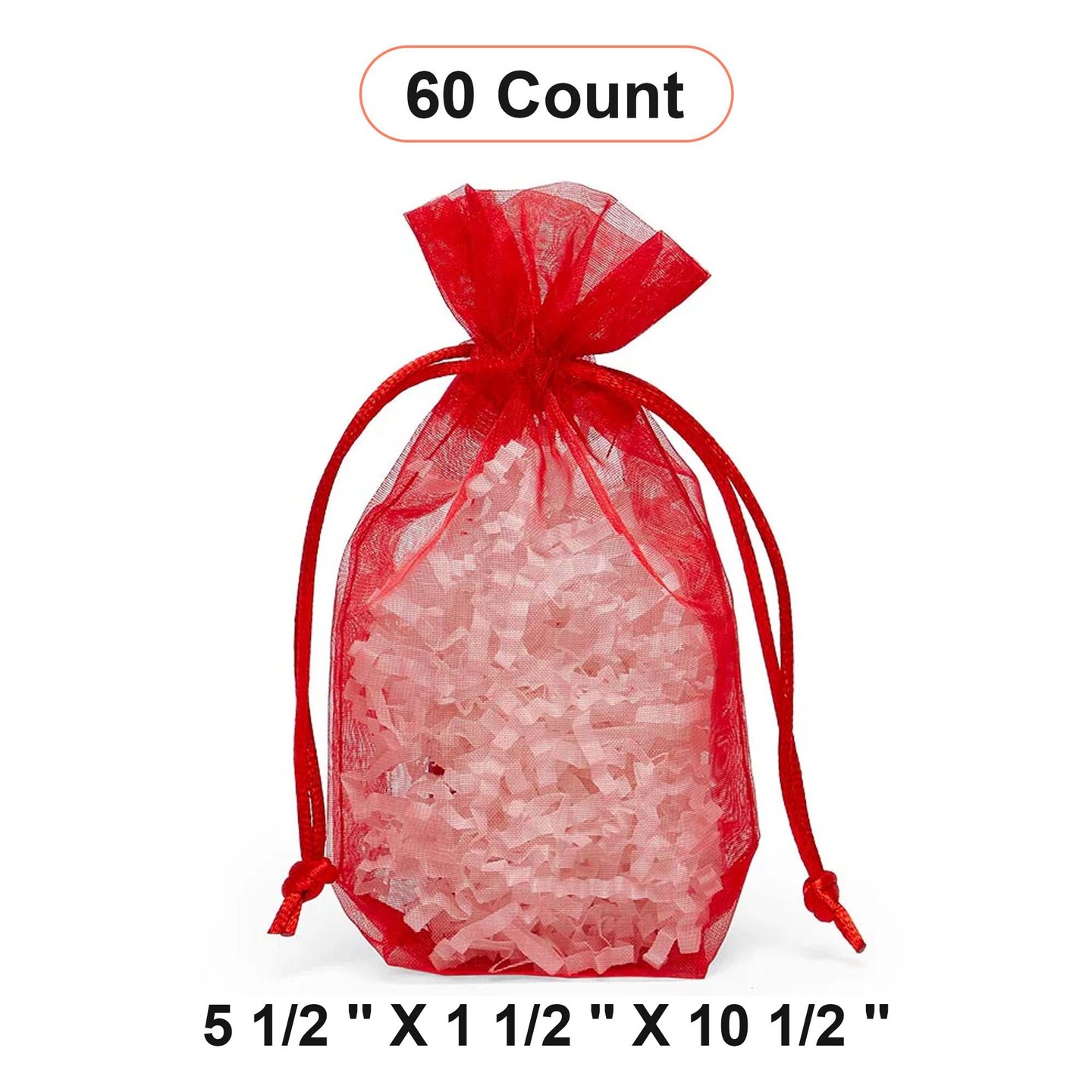 Flat Bottom Organza Bags 5 1/2 &#x27;&#x27; X 1 1/2 &#x27;&#x27; X 10 1/2 &#x27;&#x27; for Custom Packaging