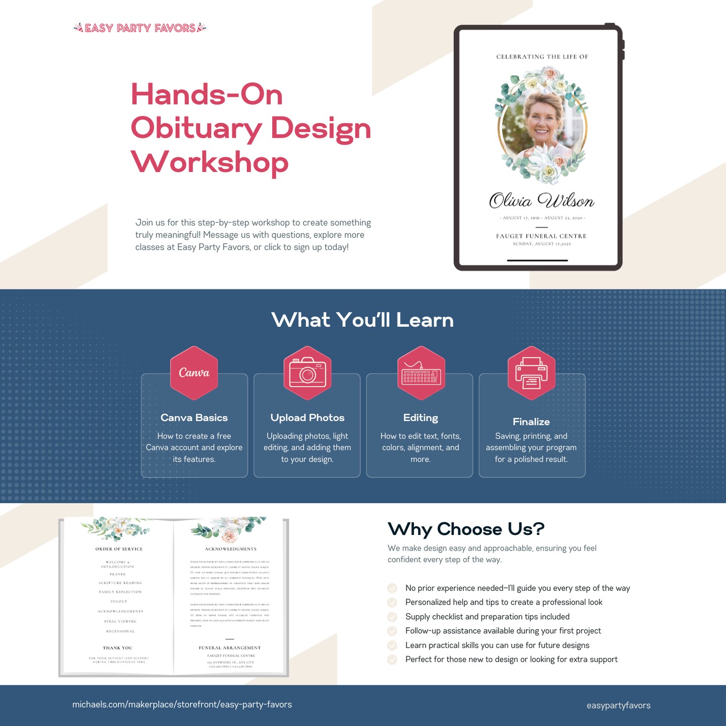 Beginner-Friendly Obituary Design Workshop