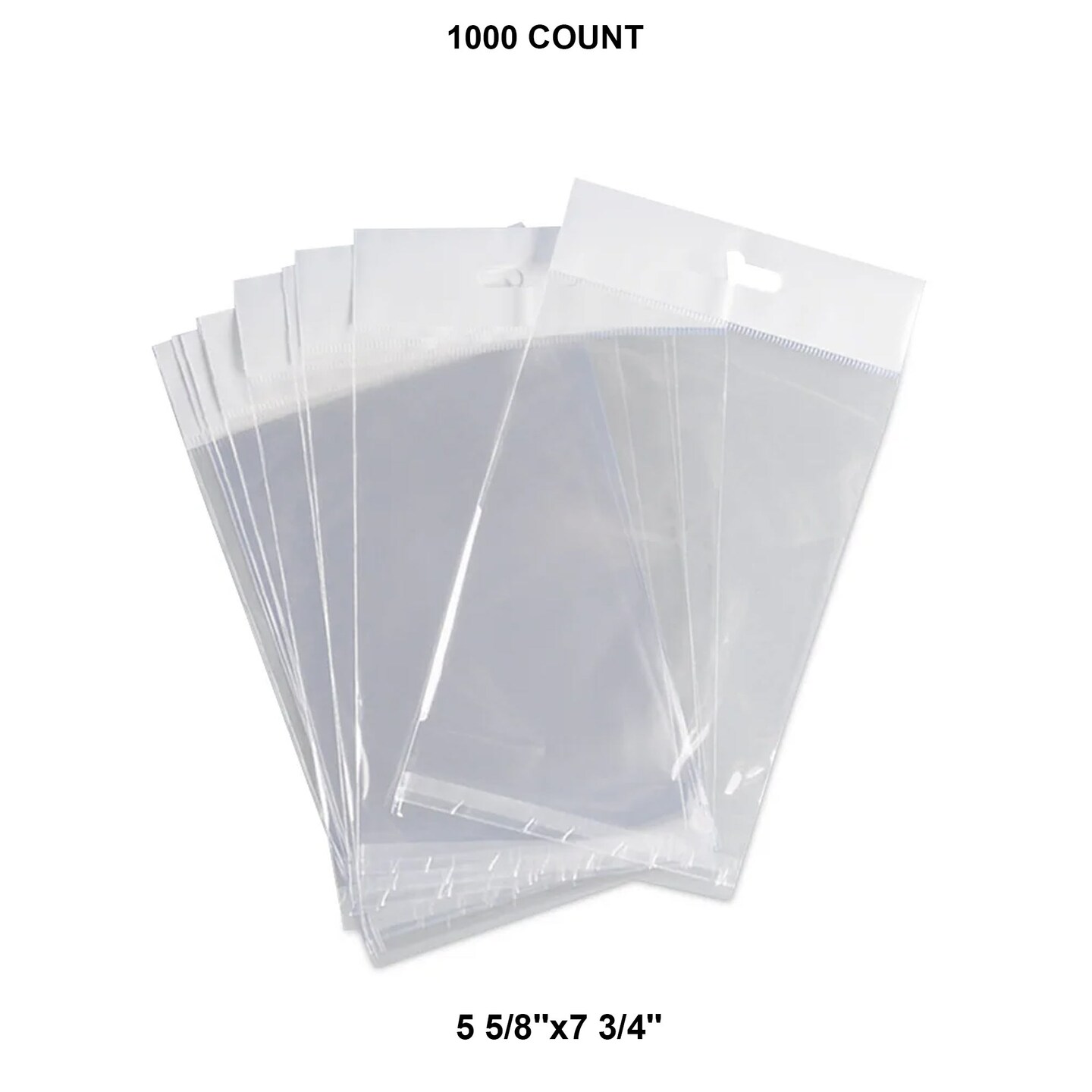 Heavy Duty Cello Bags with Header 5 5/8&#x22; x 7 3/4&#x22; 1.6 mil