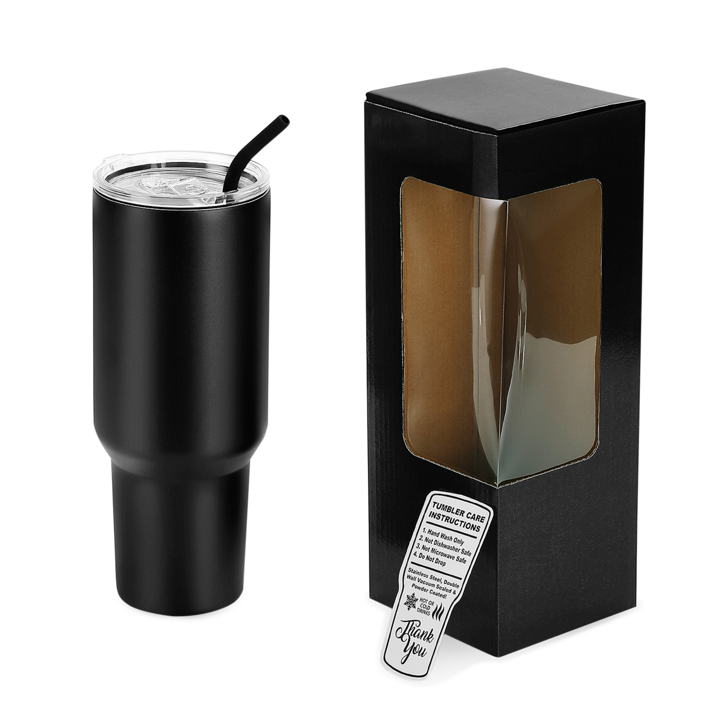 Makerflo 40 oz Powder Coated Tumbler and Handle Sold Separately, Includes a Sliding Splash &#x26; Leak Proof Lid, Ideal for Craft and Personalization (Laser Engraving, UV DTF, Epoxy, and Vinyl)
