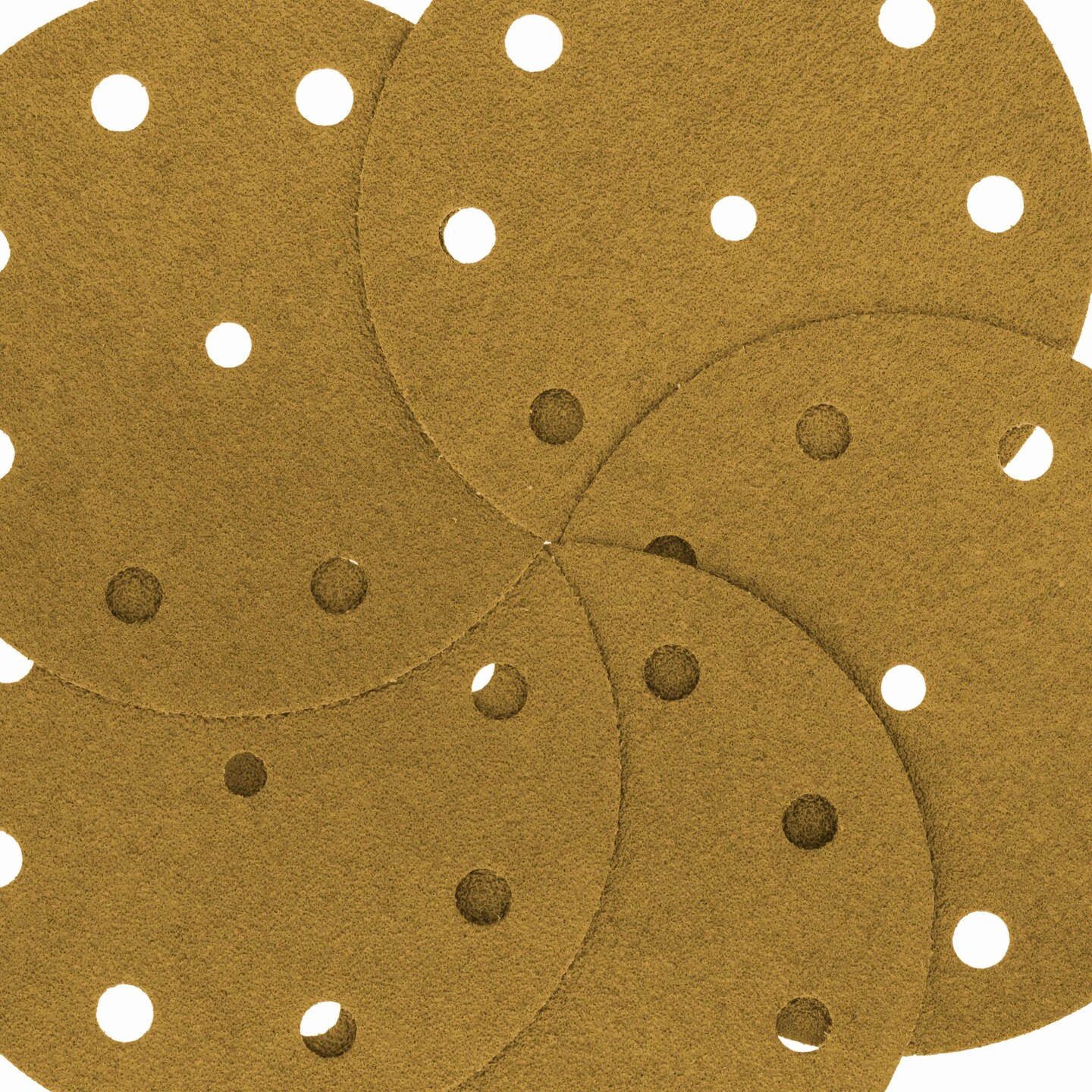 60 Grit - 5&#x22; Gold DA Sanding Discs - 9-Hole Pattern Hook and Loop - Box of 50