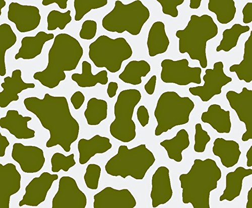 8&#x22; Round Cake - Olive Cow Print - Edible Cake or Cupcake Topper - D9734