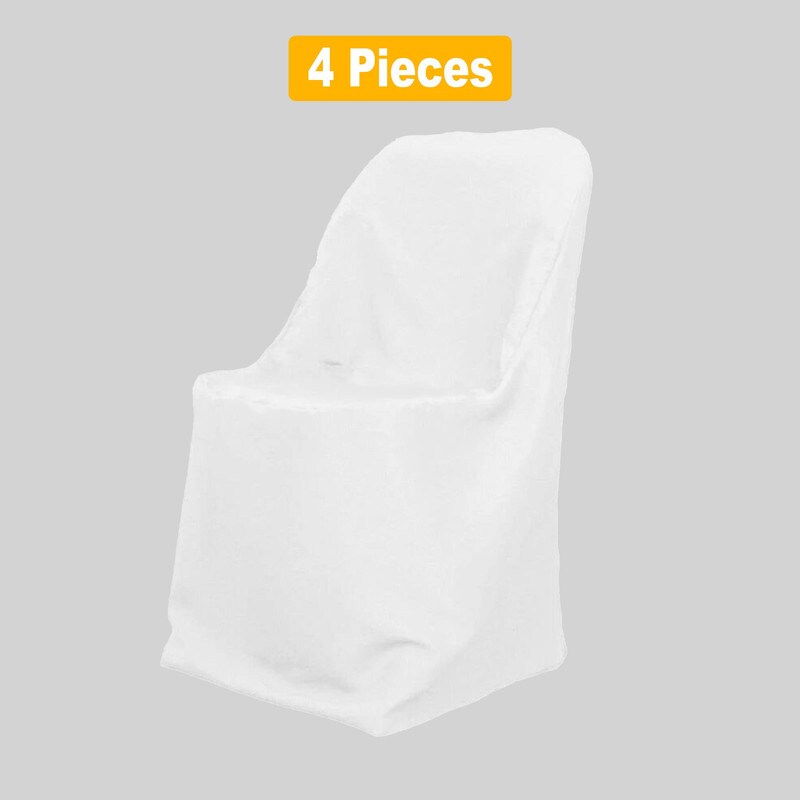 Wrinkle Free Folding Chair Covers for Weddings &#x26; Events White Ivory Black