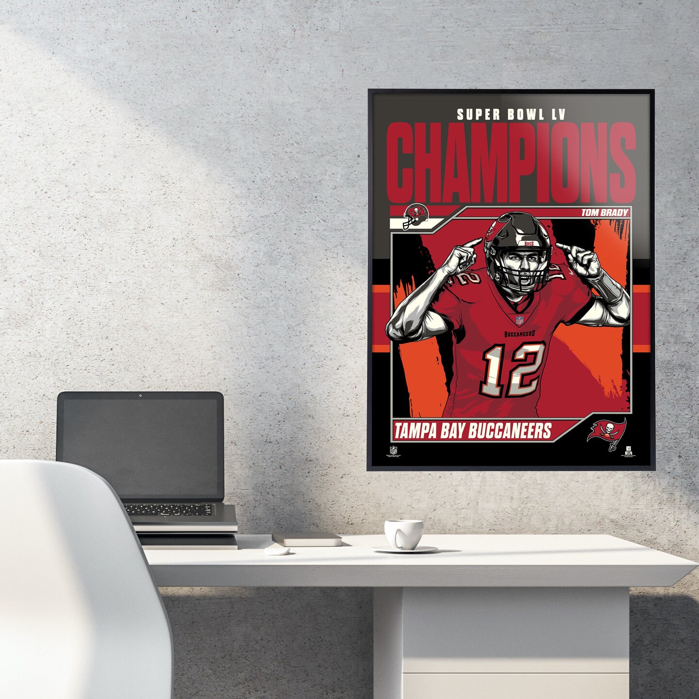 Phenom Gallery Tampa Bay Buccaneers Super Bowl LV Champs Tom Brady 18&#x22; x 24&#x22; Deluxe Framed Serigraph