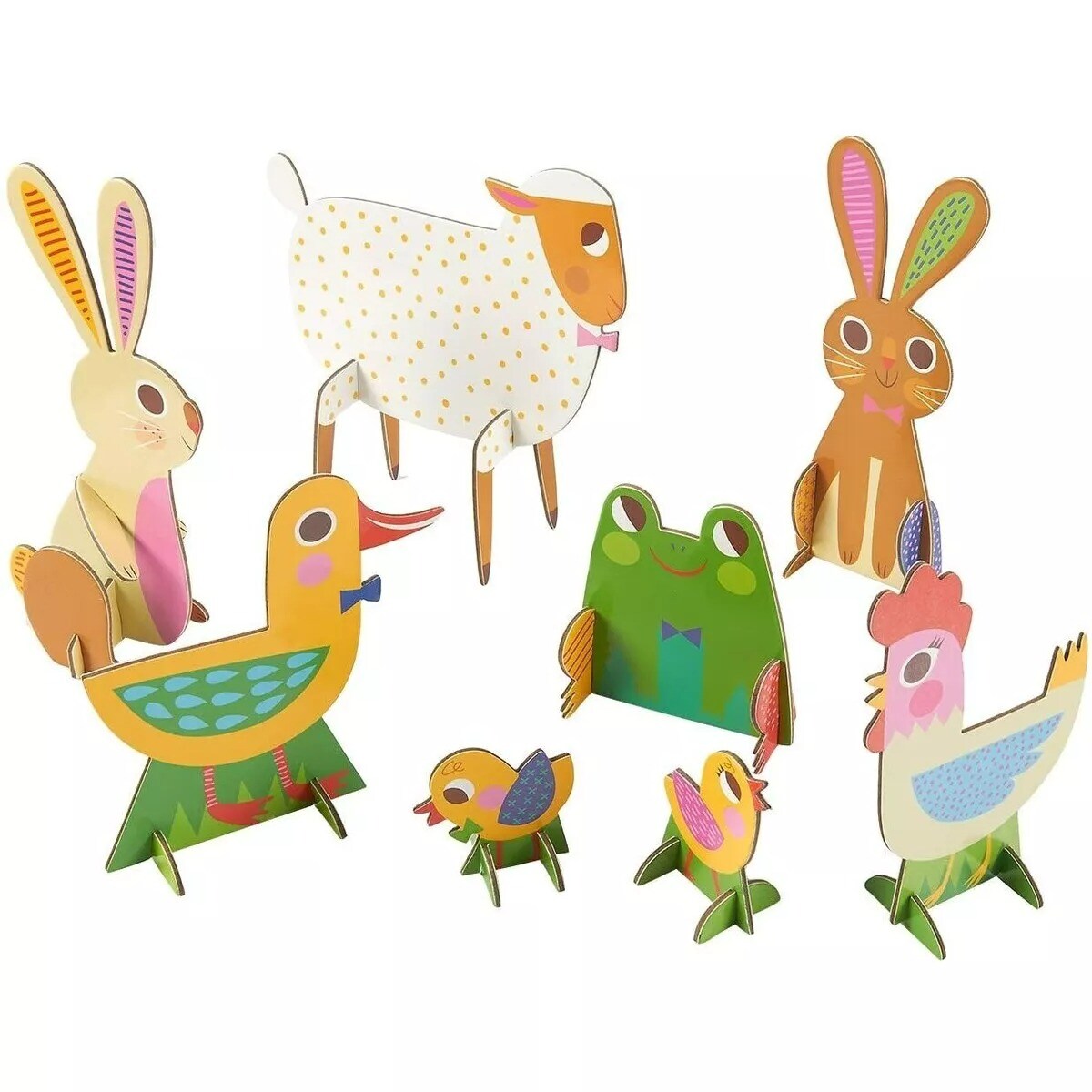 8x Easter 3D Farm Animal Paper Jigsaw Puzzles for Kids Ages 3+ Spring Decoration