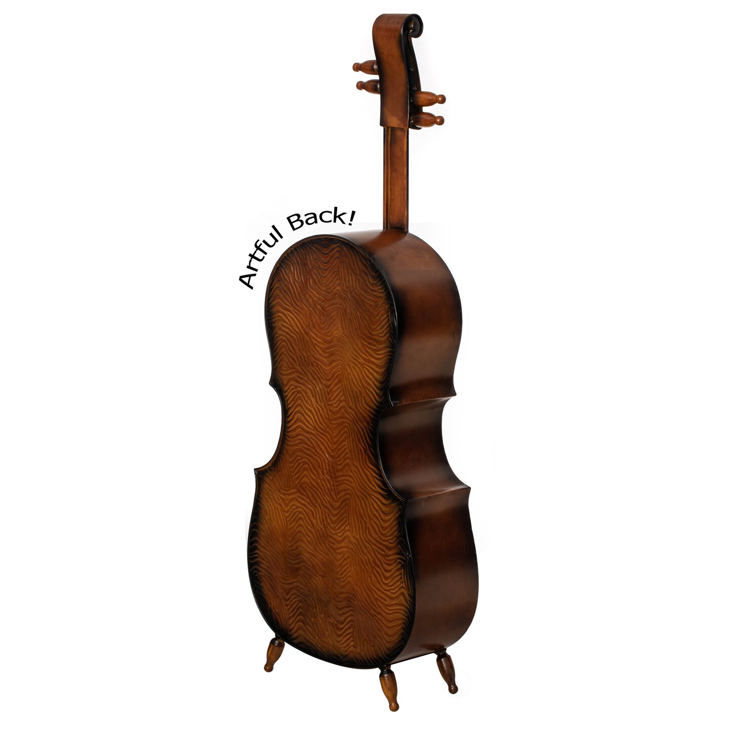 Vintiquewise Cello-Shaped Wine Holder 10-Bottle Freestanding Metal Rack Vintage Decorative Storage Organizer Musical Ornament Display Stand for Dining Room Kitchen Home Bar KTV and Entertainment Areas