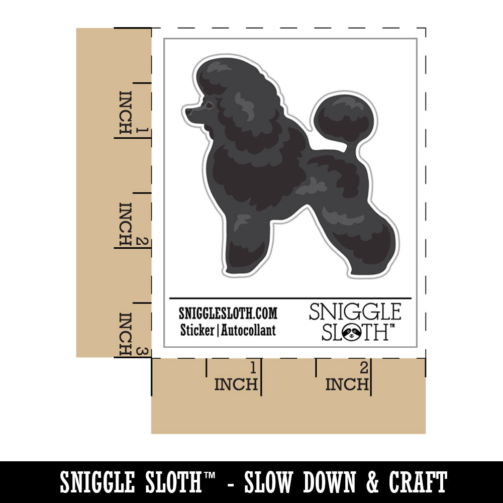 Miniature Poodle Dog Solid Waterproof Vinyl Phone Tablet Laptop Water Bottle Sticker Set - 5 Pack