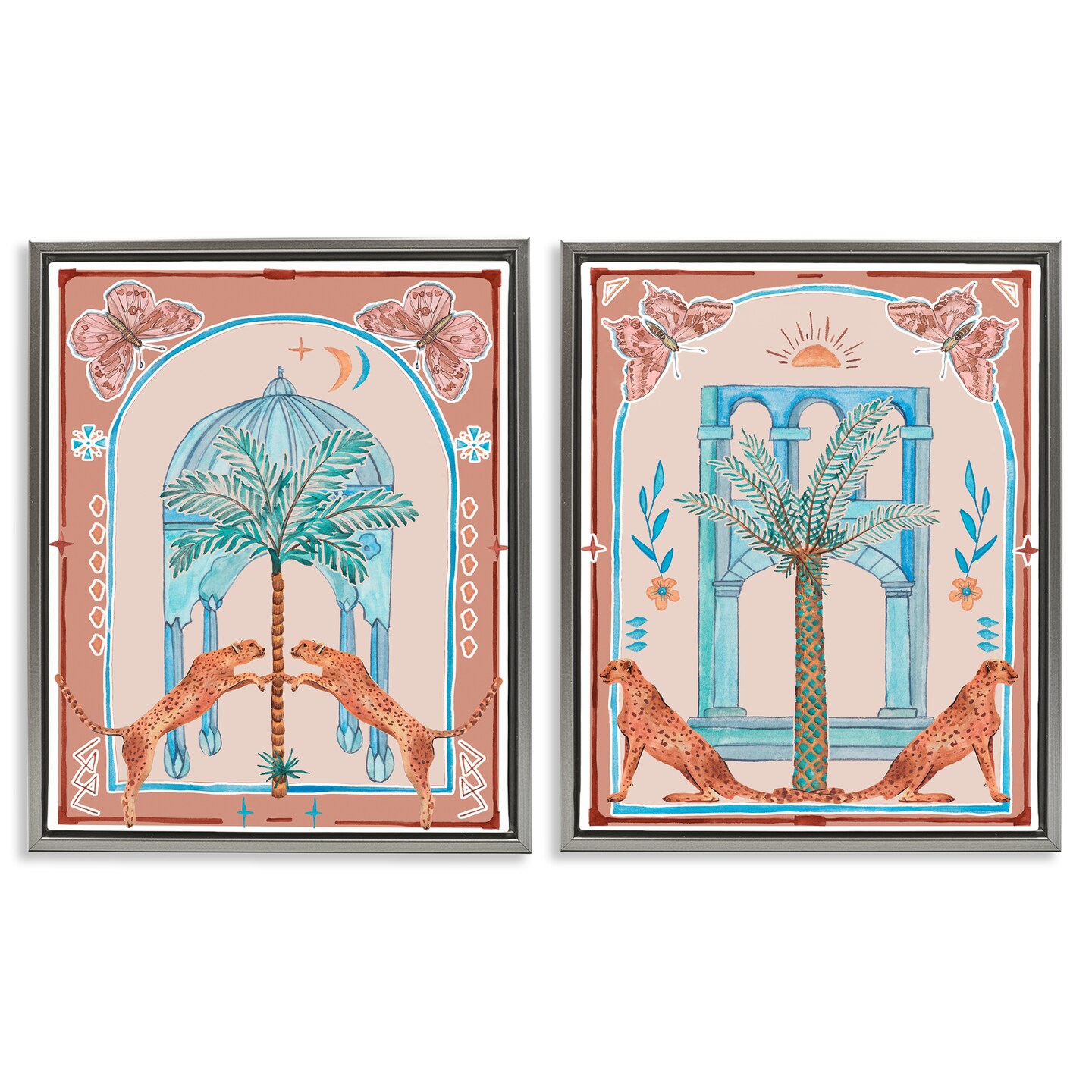 Stupell Industries Doorway Cheetah Palms 2 pc Framed Floater