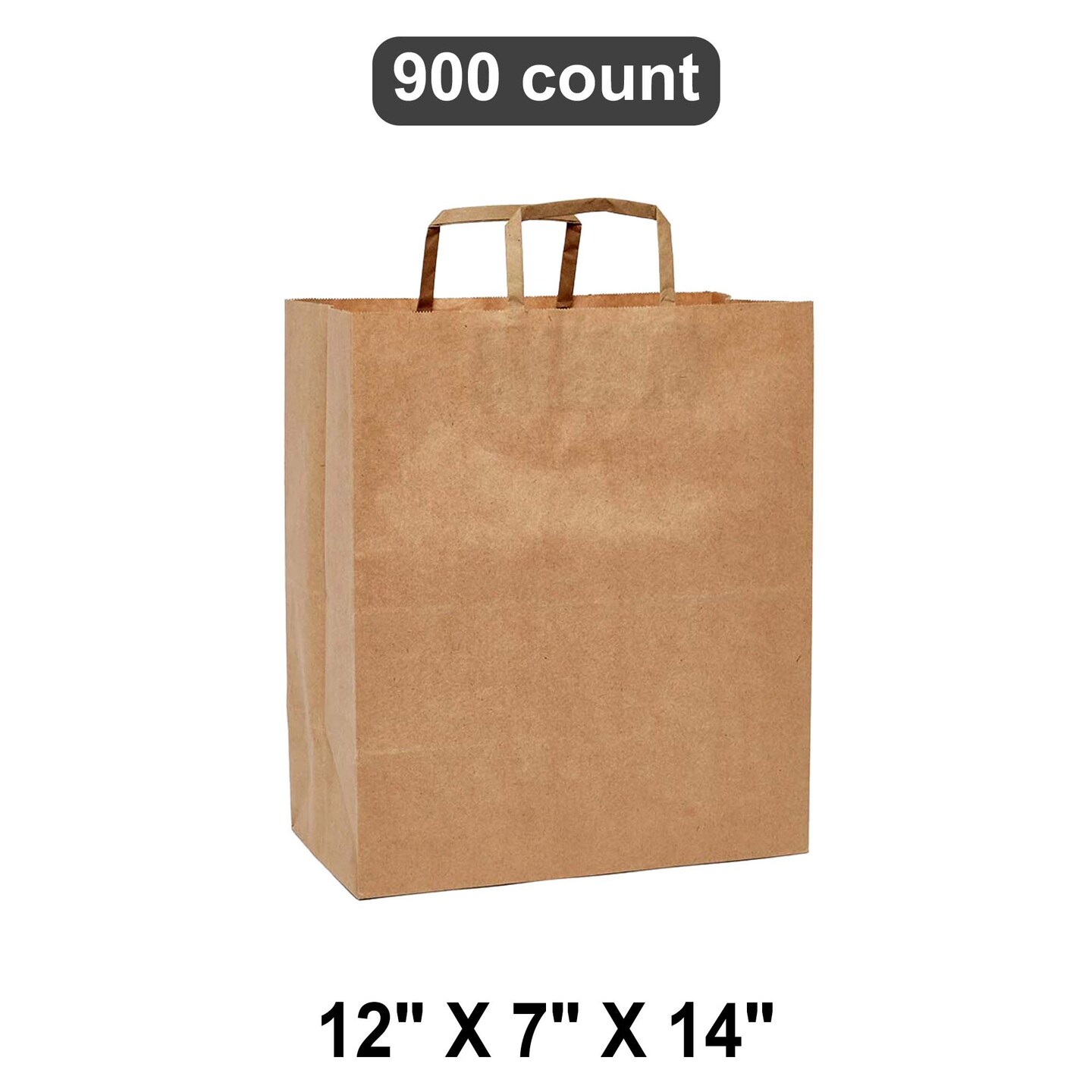 Heavy Duty Kraft Paper Bags with Handles 12&#x22;x7&#x22;x14&#x22;