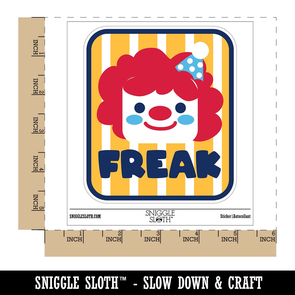Clown Freak Funny Circus Waterproof Vinyl Phone Tablet Laptop Water Bottle Sticker Set - 5 Pack