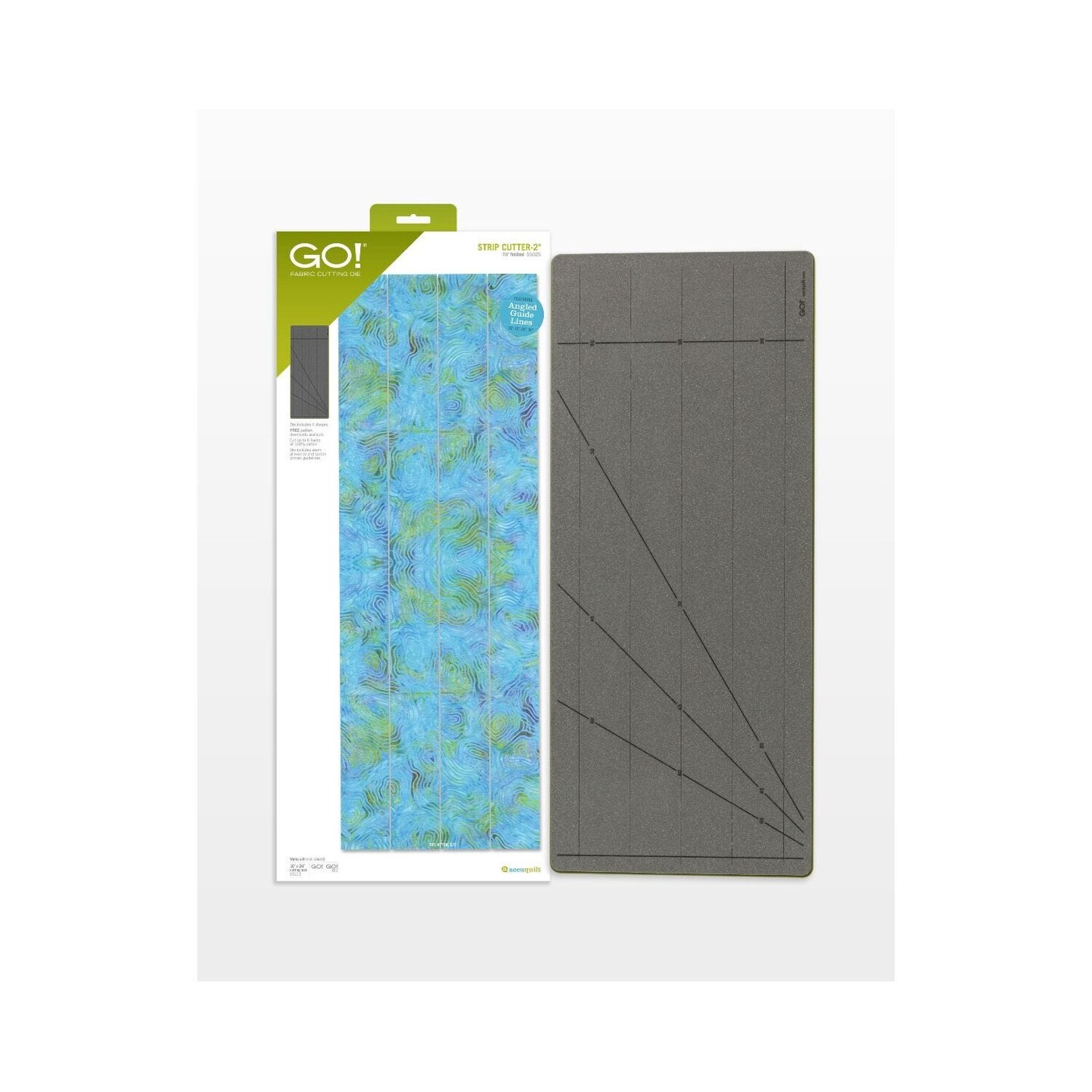 AccuQuilt GO! Strip Cutter-2&#x22; (1 1/2&#x22; Finished) 4 Strips - Easy Fabric Cutting for Quilting Projects, Compatible with Fiskars Rotary Cutter &#x26; Laser Cutter - Perfect for Appliqu&#xE9;