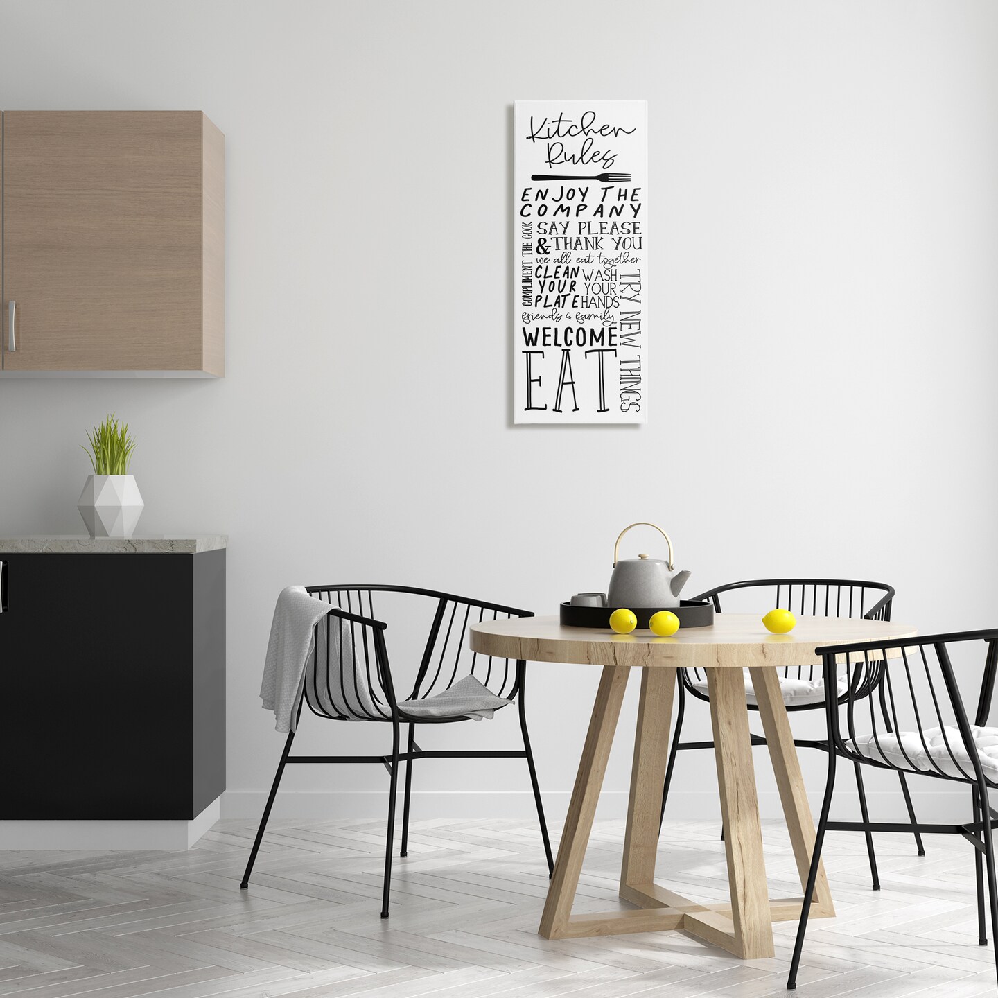 Stupell Industries Kitchen Rules Typography Canvas Wall Art Design by Nicole DeCamp