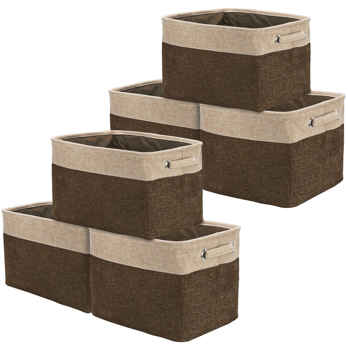 Sorbus Fabric Storage Bins for Shelves - 15 Inch Sturdy Collapsible Storage Bins with 2 Handles, Foldable Baskets for Organizing Home, Closets, Shelf, Toys, Clothes, Large Decorative Storage Baskets