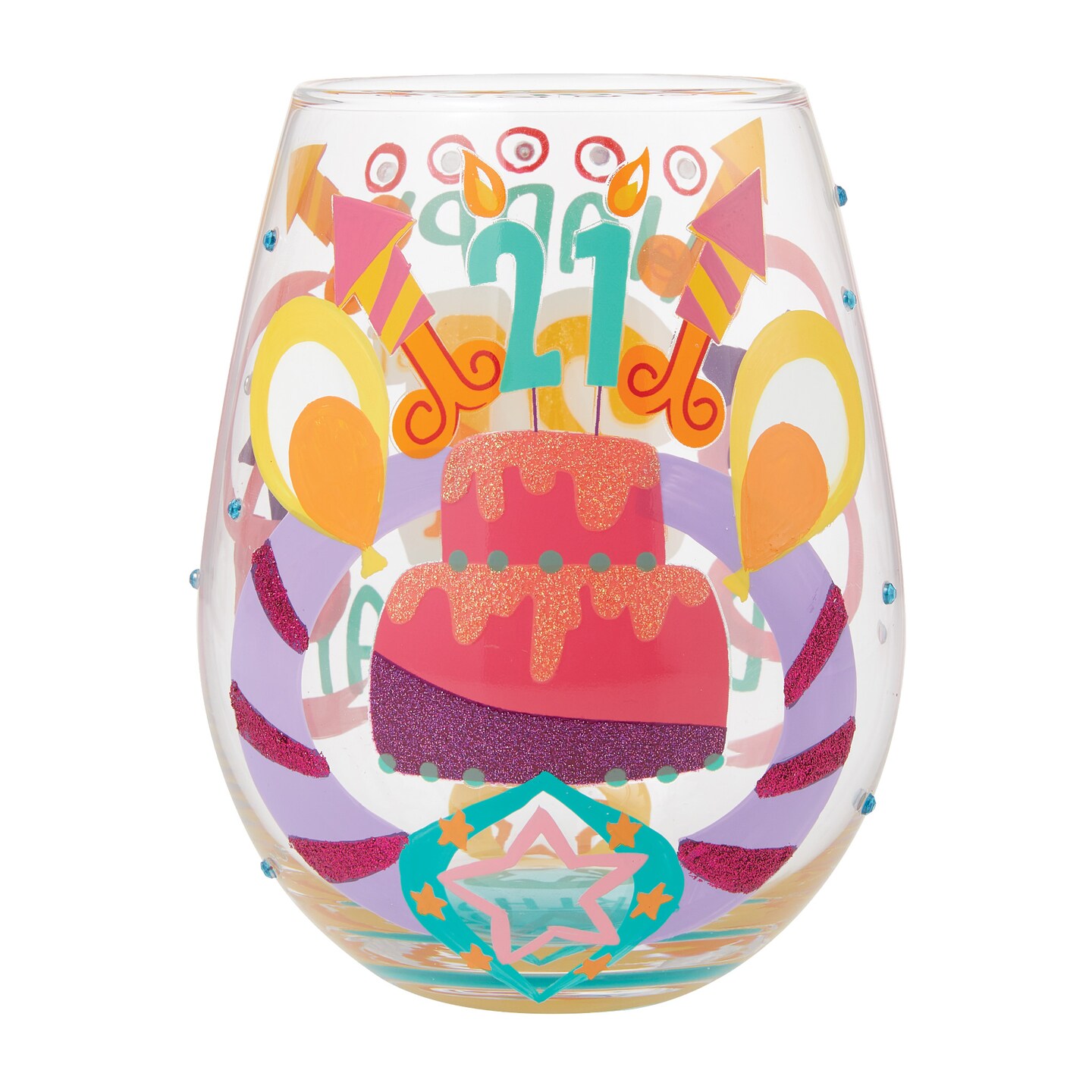 Enesco Lolita Happy 21st Stemless Wine Glass