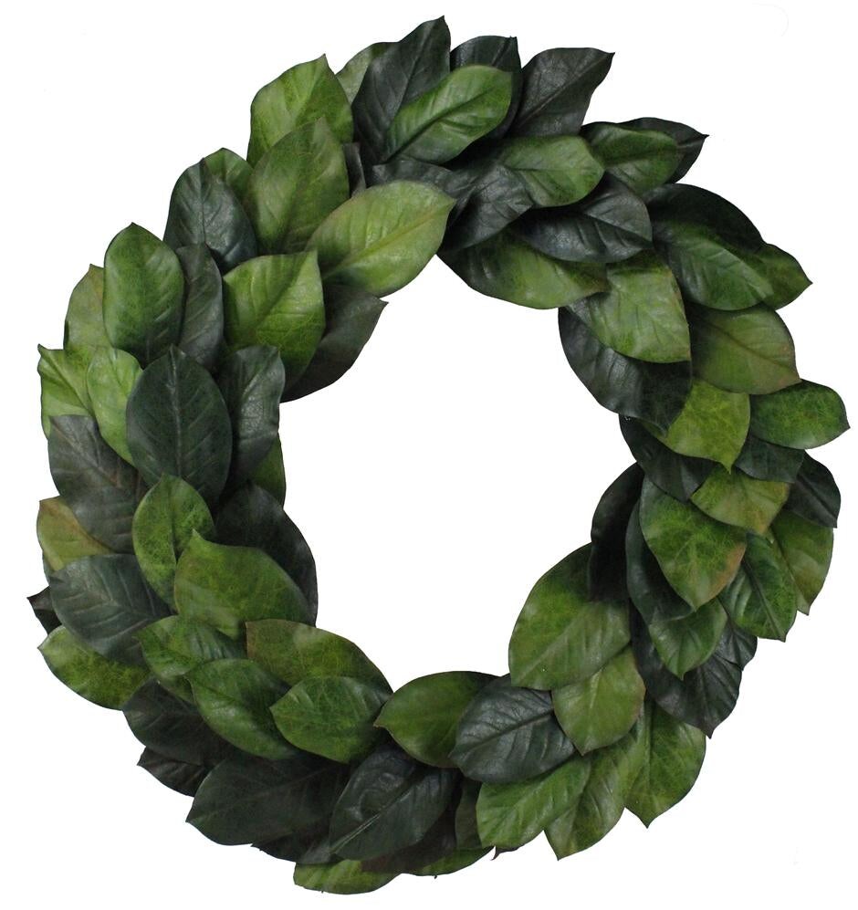 30&#x22; Artificial Magnolia Leaf Wreath &#x2013; Greenery Wreath for Door or Wall Decor