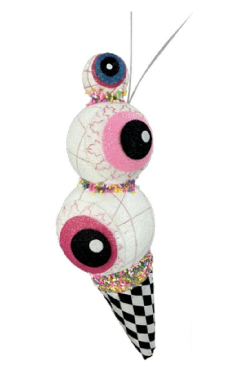13&#x22; Harlequin Halloween Ice Cream Cone: Eyeballs