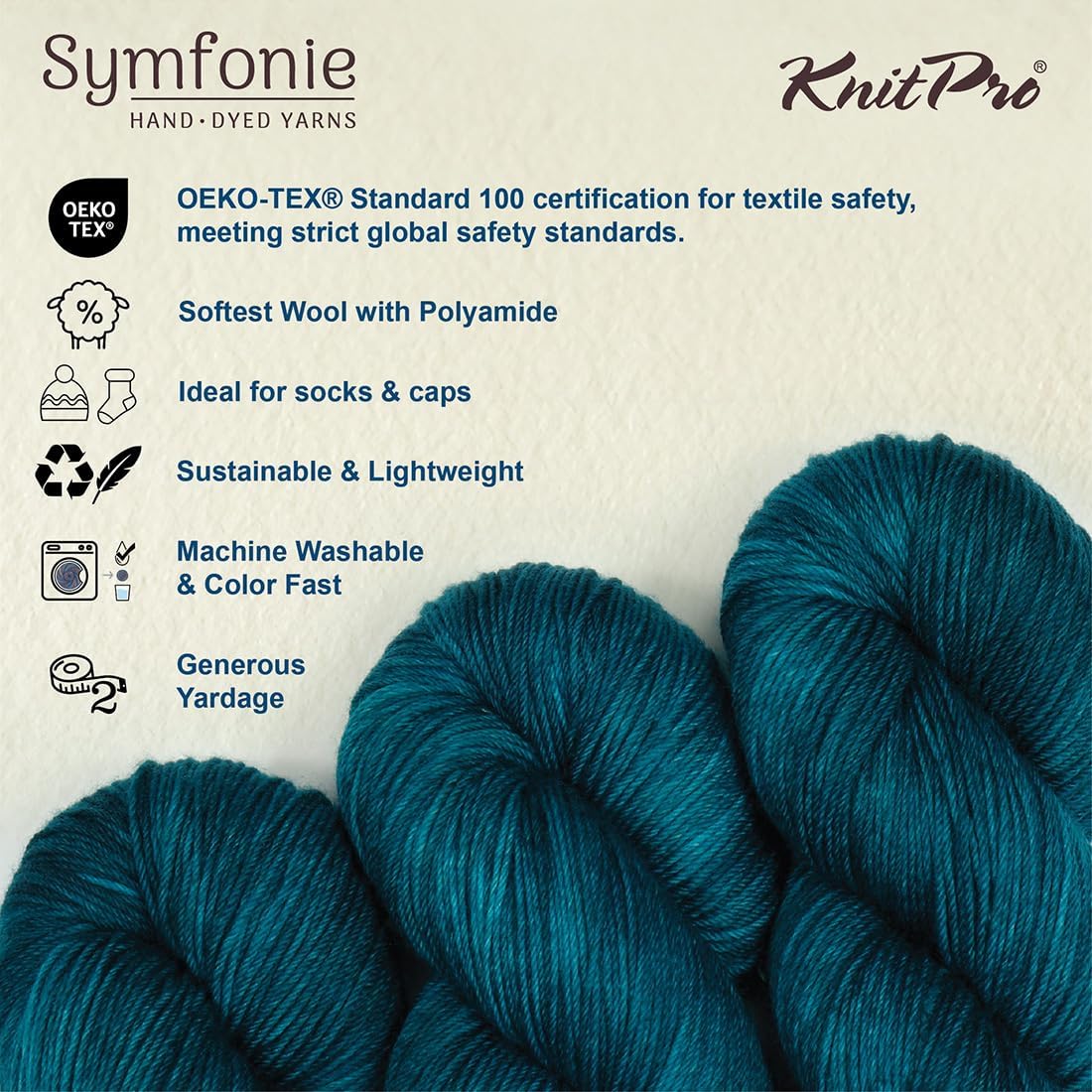 KnitPro Symfonie Premium Hand-Dyed Merino Wool & Polyamide Sock Yarns|Terra